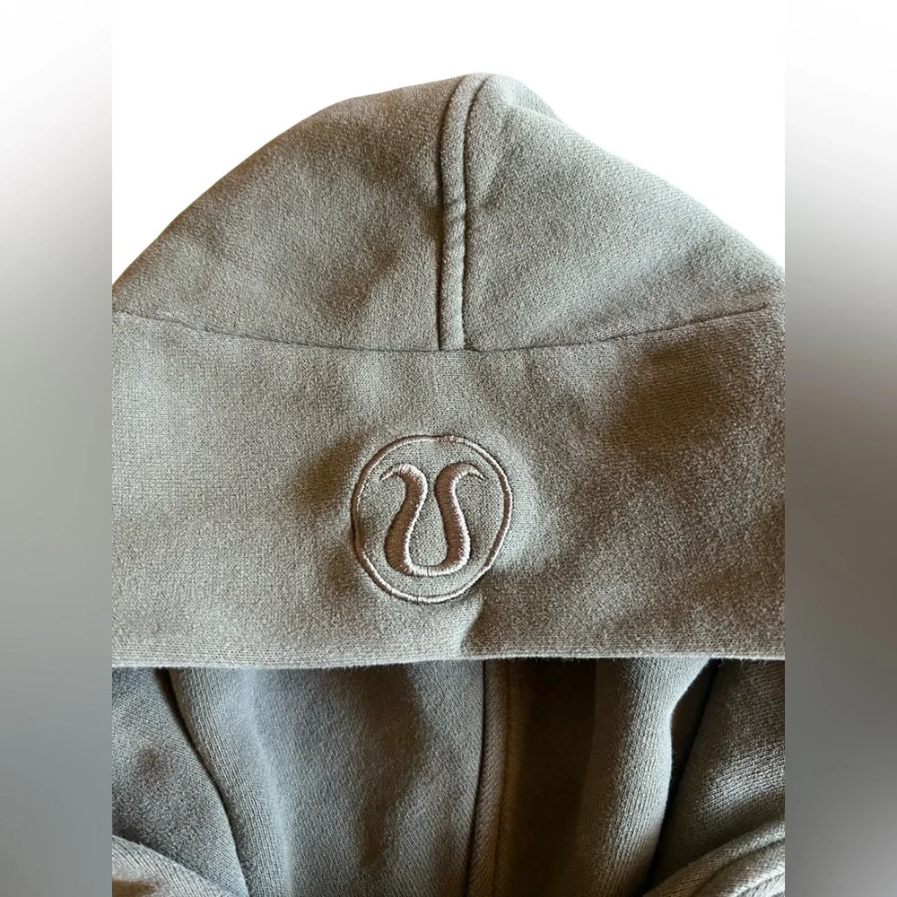 LULULEMON Scuba Oversized Full Zip Hoodie M/L Green Sweatshirt W3EOZS Logo Hood - Picture 2 of 9